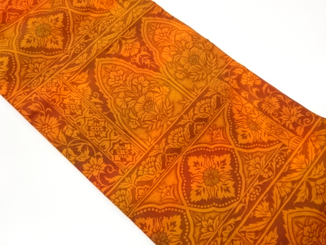 JAPANESE NAGOYA OBI / WOVEN FLORAL PLANTS